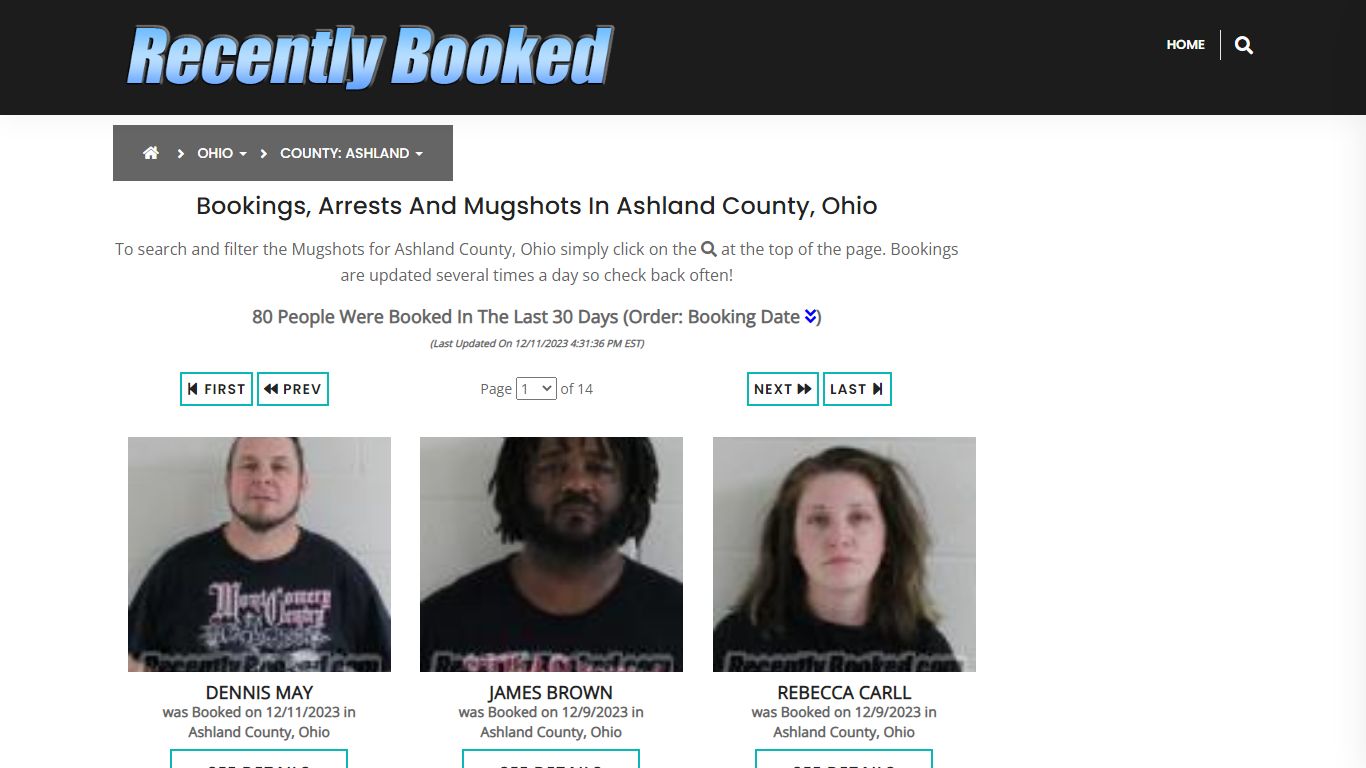 Recent bookings, Arrests, Mugshots in Ashland County, Ohio
